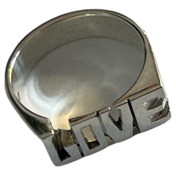 Sterling Silver “LOVE” Ring, Block Letters , 4.9G Size 6.5 - Picture 4 of 12